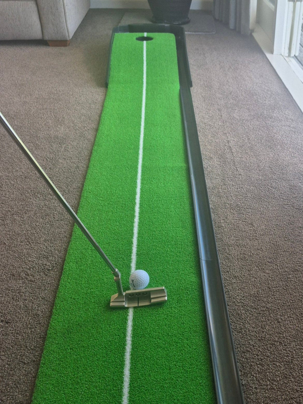 Indoor Golf Putting Mat with Ball Returner